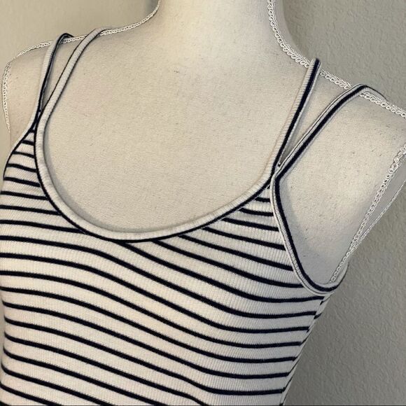 POOF! High-low, double strap, Striped Cotton/Rayon tank top dress, Size S - Picture 2 of 7